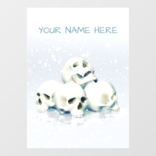 Skulls in the snow. Personalized Window Cling