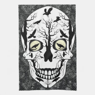 Skulls Kitchen Towels Raven Designed Home Decor