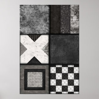 Skulls, lace and Spiderweb poster in black& white