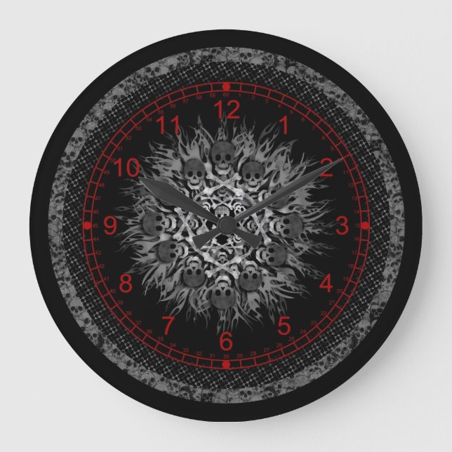 skulls large clock (Front)