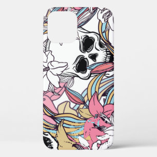 Skulls Lily Flowers: Boho Vintage. iPhone 12 Case