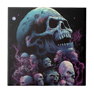 Skulls Monsters Horror Art Tile