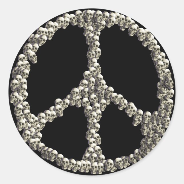 Skulls Of Peace Classic Round Sticker (Front)