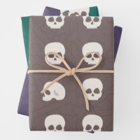 Skulls on bone background