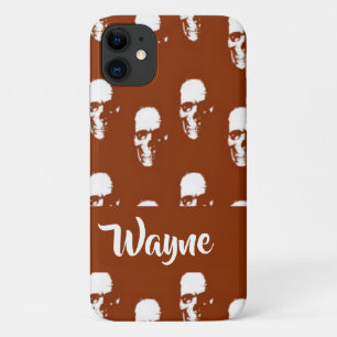 Skulls on brown custom iPhone 11 case
