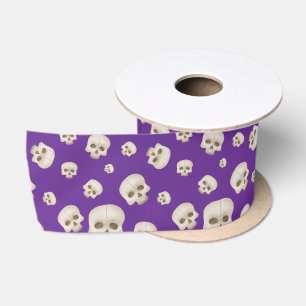Skulls on Purple Satin Ribbon – Gothic Halloween