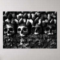 Skulls - Paris Catacombs, black and white version