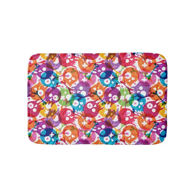 Skulls pattern 2 bath mat (Front)