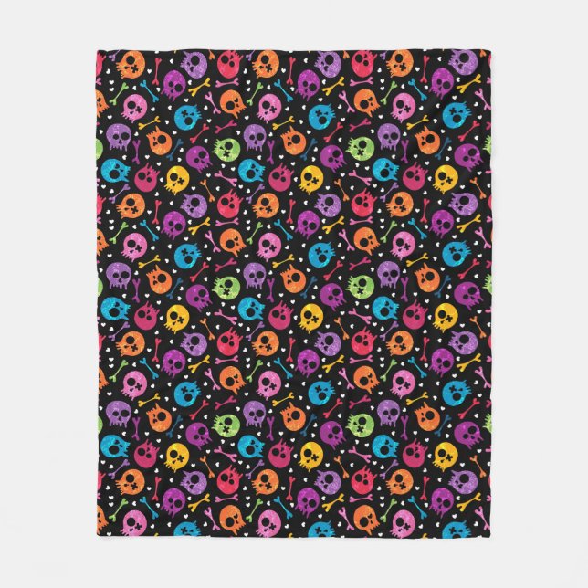 Skulls pattern 2 fleece blanket (Front)