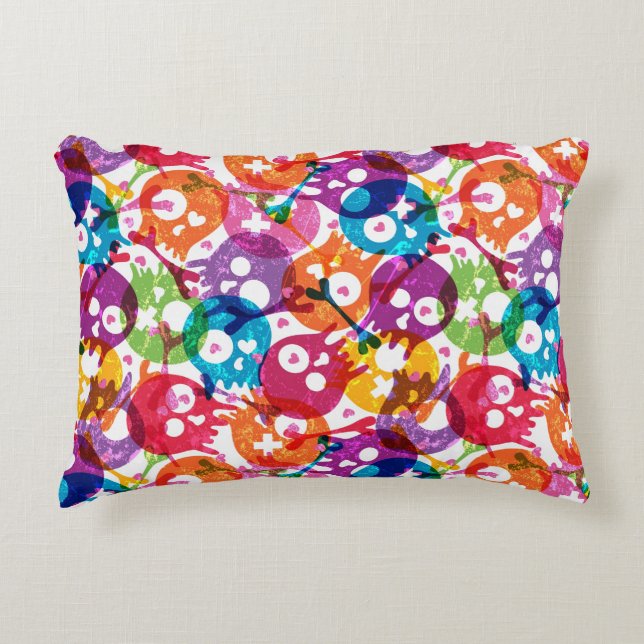 Skulls pattern 3 accent pillow (Front)