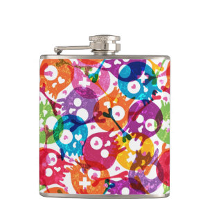 Skulls pattern 3 hip flask