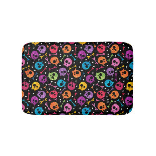 Skulls pattern bath mat