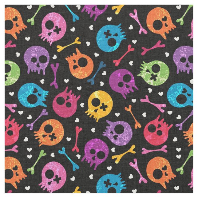 Skulls pattern fabric (Close Up)