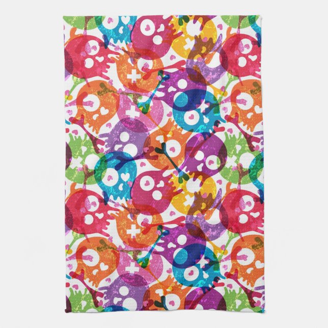Skulls pattern kitchen towel (Vertical)