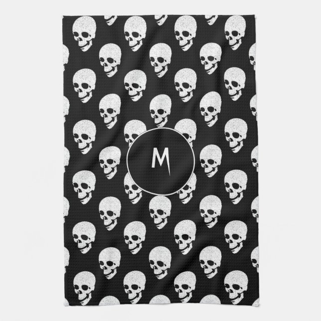 Skulls pattern kitchen towel (Vertical)