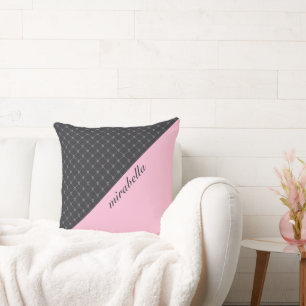 Skulls Pattern Monogrammed Throw Pillow