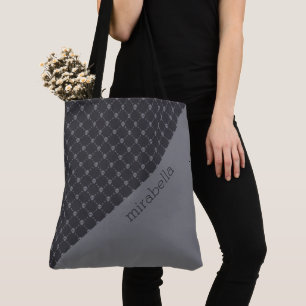 Skulls Pattern Monogrammed Tote Bag