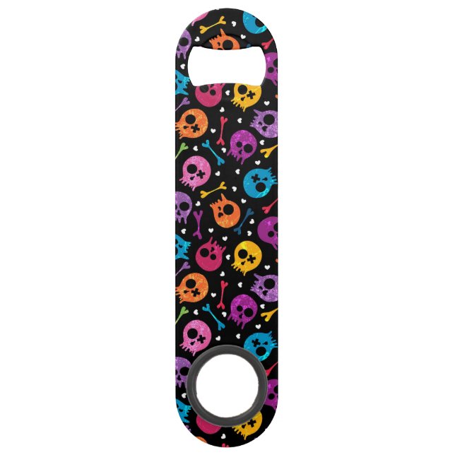 Skulls pattern speed bottle opener (Front)