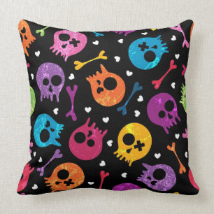 Skulls pattern throw pillow