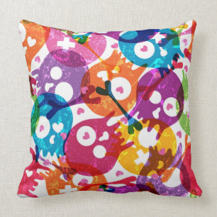 Skulls pattern throw pillow