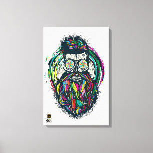 Skulls peace and love hipster head canvas print
