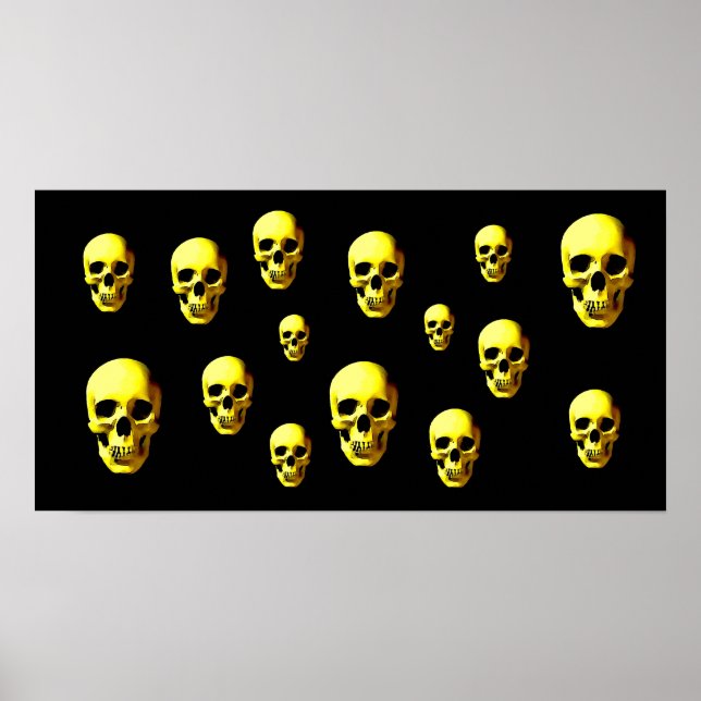 Skulls Pop Art Print Poster - Skull Posters Prints (Front)