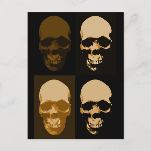 Skulls Pop Art Style Postcard (Front)