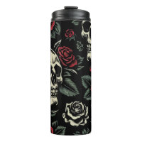Skulls & Red Roses Gothic Floral 