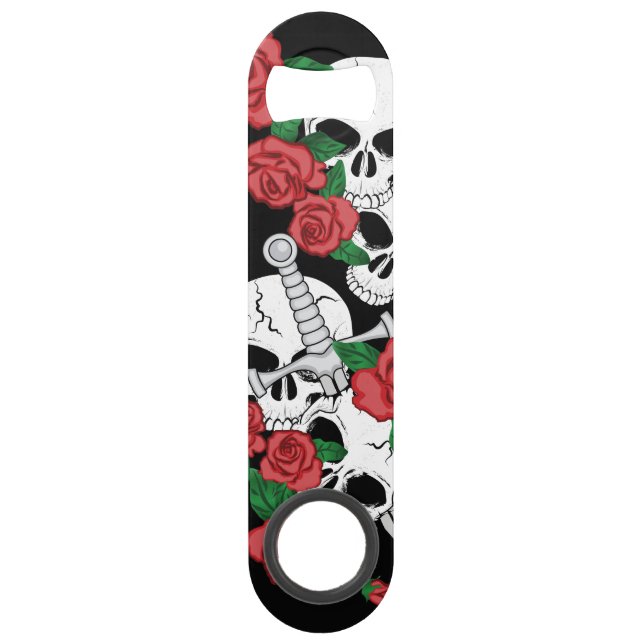 Skulls, Roses and Dagger  Bar Key (Front)
