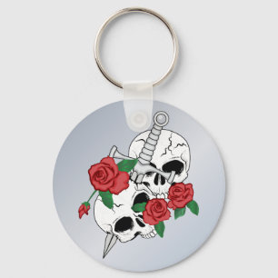 Skulls, Roses and Dagger Keychain
