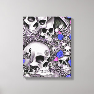 Skulls & Roses Canvas Print