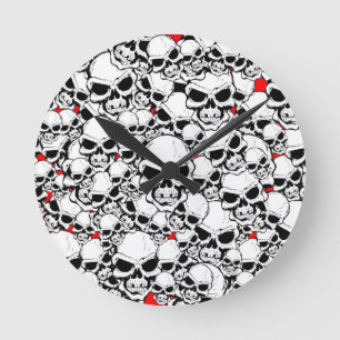 SKULLS ROUND CLOCK