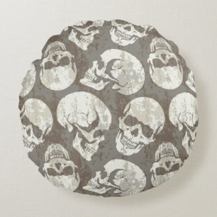 Skulls Round Pillow