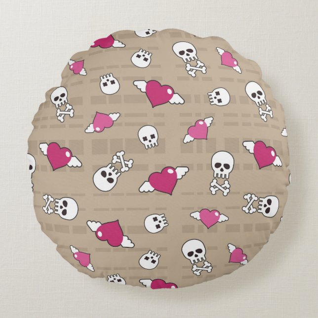 Skulls Round Pillow (Front)