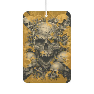 Skulls Sepia Tone Flames Gothic Scary Lifestyle Air Freshener
