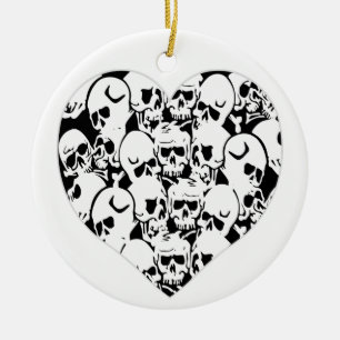Skulls Skulls and Skulls Black Ceramic Ornament