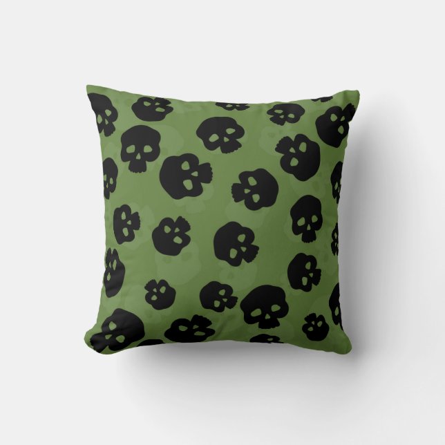 Skulls Throw Pillow (Front)