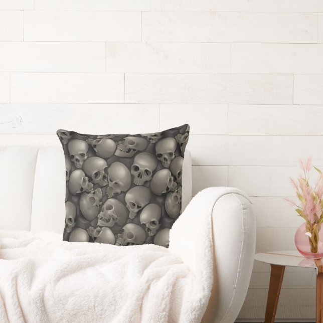 Skulls Throw Pillow (Couch)