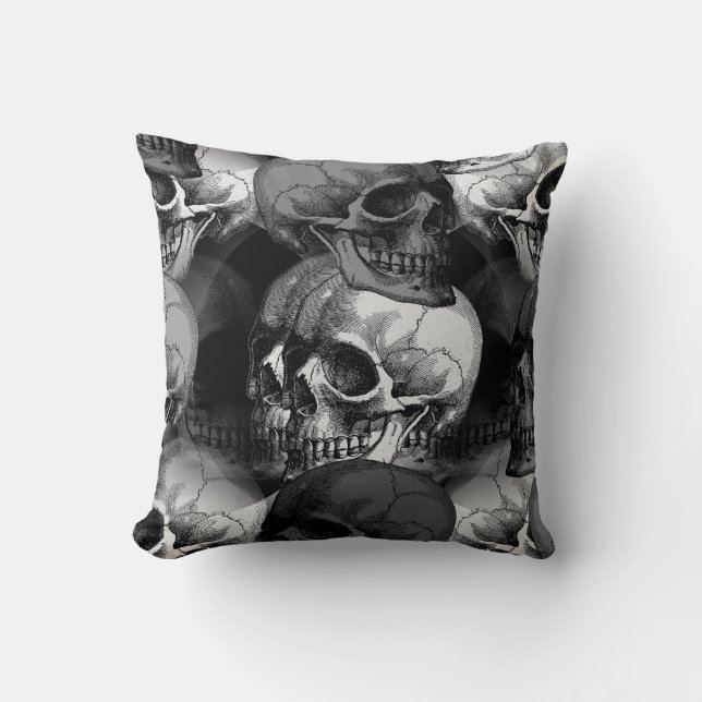 skulls throw pillow (Front)
