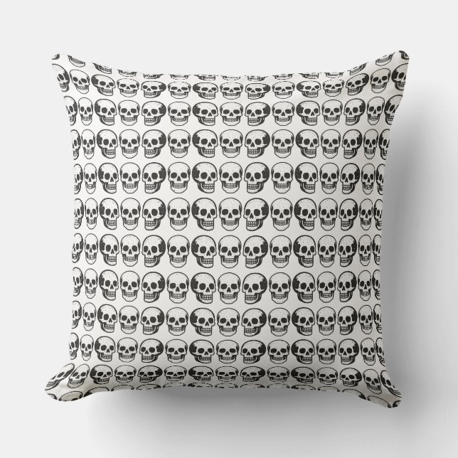 Skulls Throw Pillow (Front)