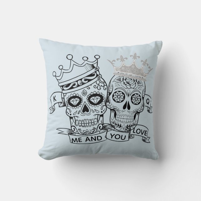 Skulls Throw Pillow (Front)