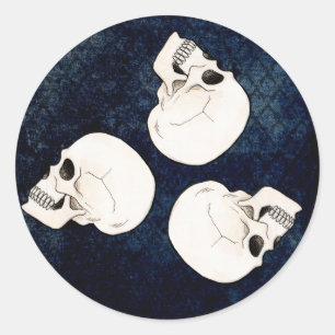 Skulls triskel classic round sticker