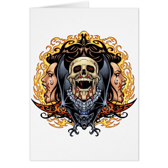Skulls, Vampires and Bats customizable by Al Rio. (Front)