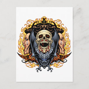 Skulls, Vampires and Bats customizable by Al Rio. Postcard