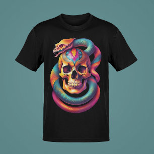 Skulls w/Snakes or Roses Colour Art Collection T-Shirt