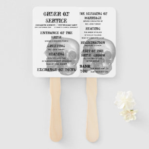 Skulls Wedding Program Hand Fan