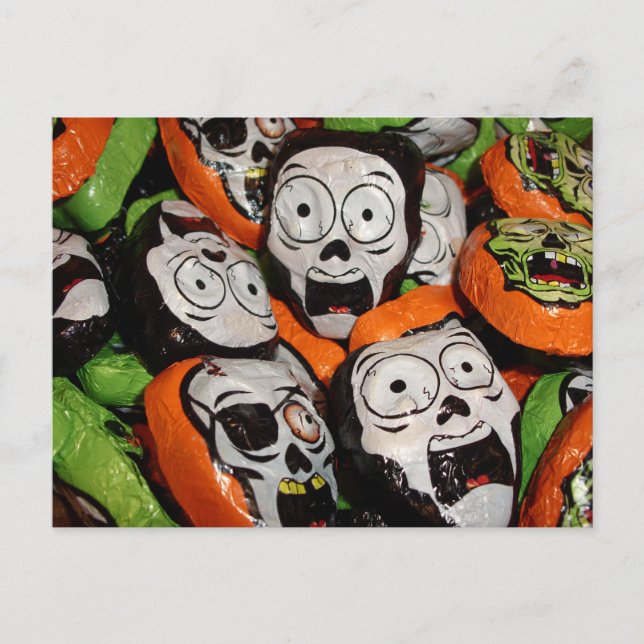 Skulls & Zombies Foil Candy Postcard (Front)
