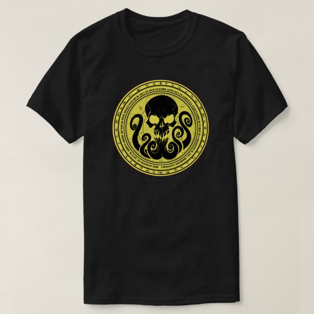 Skullthulhu Fearfull Yellow T-Shirt (Design Front)