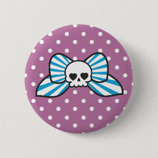 Skully Bow 2 Inch Round Button