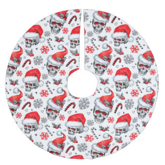 Skully Claus Christmas Wrapping Paper Brushed Polyester Tree Skirt
